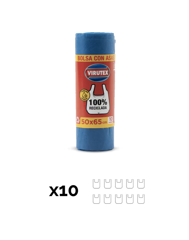 Virutex Bolsa de Basura con Asas 50 x 65 cm 10 x 10 unid - Puntolimpieza